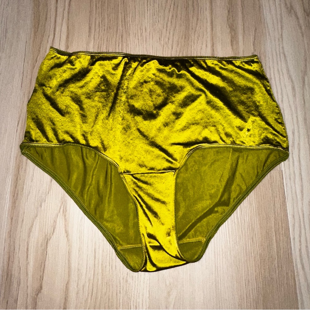 VTG 90’s Lane Bryant Intimates Liquid Satin Lime Green High Waisted Brief Panty